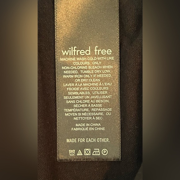 Aritzia Wilfred Free Black Wide-Leg Drawstring Women's Pants - Picture 9 of 10